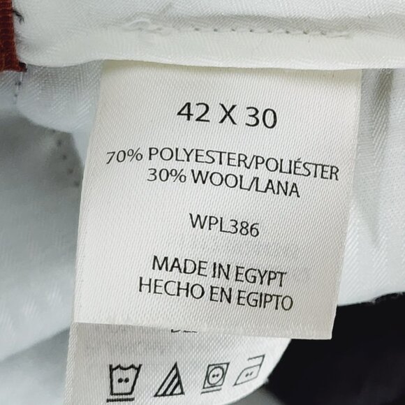 Haggar Quality Grey Pleated and Cuffed Poly Wool Dress Pants WPL386 Size 42x30 - Picture 15 of 16